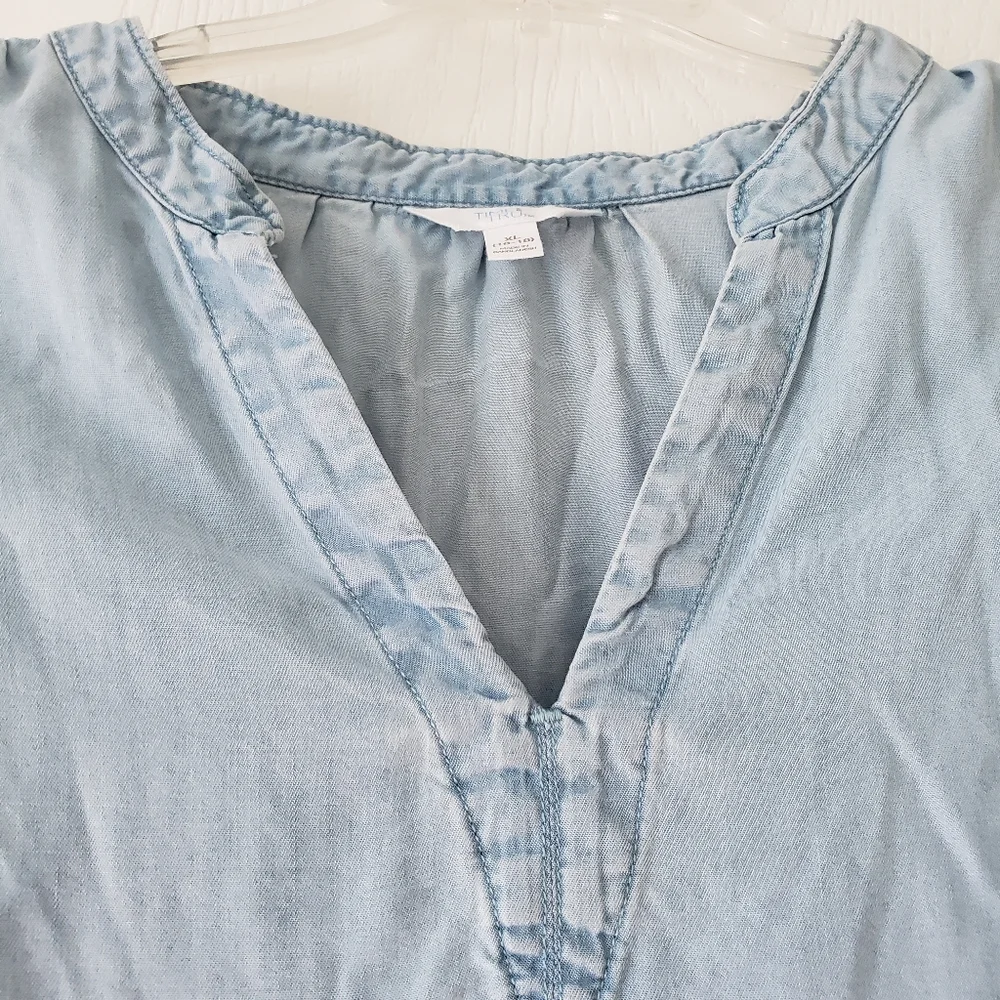 Time and Tru Ladies XL 16-18 Light Denim Blue Dress With Pockets - Picture 4 of 5